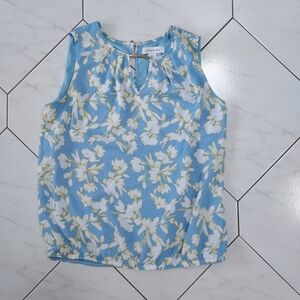 Liz Claiborne Blue Floral Top Size XS